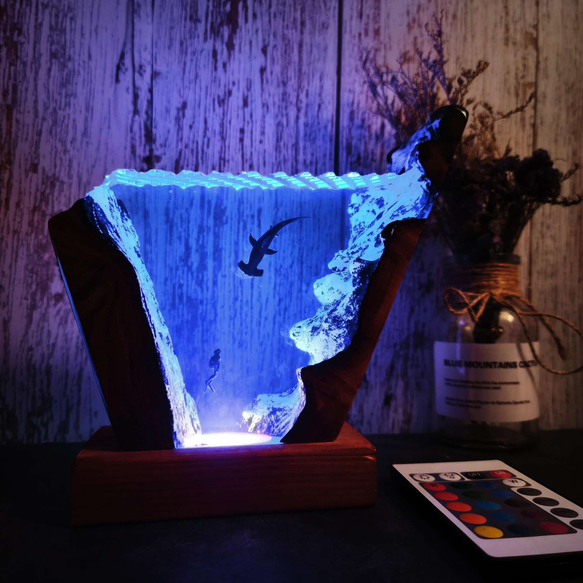 Resin Art And Wood - 6 * 4-calowy świecący ornament z