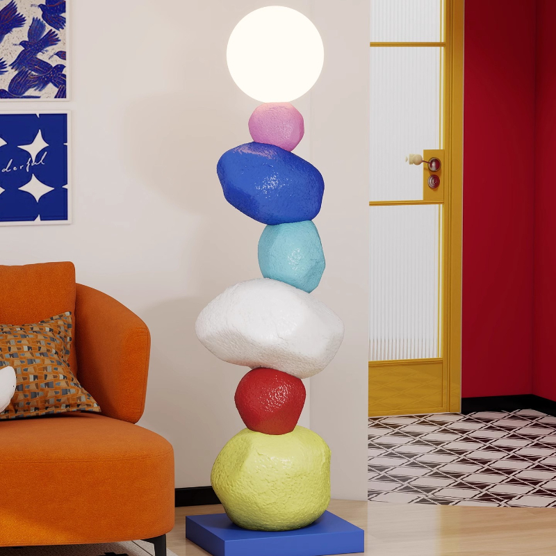 Resin Art Floor Design - Designerskie Kolorowe Statuetki z Żywicy Lampy