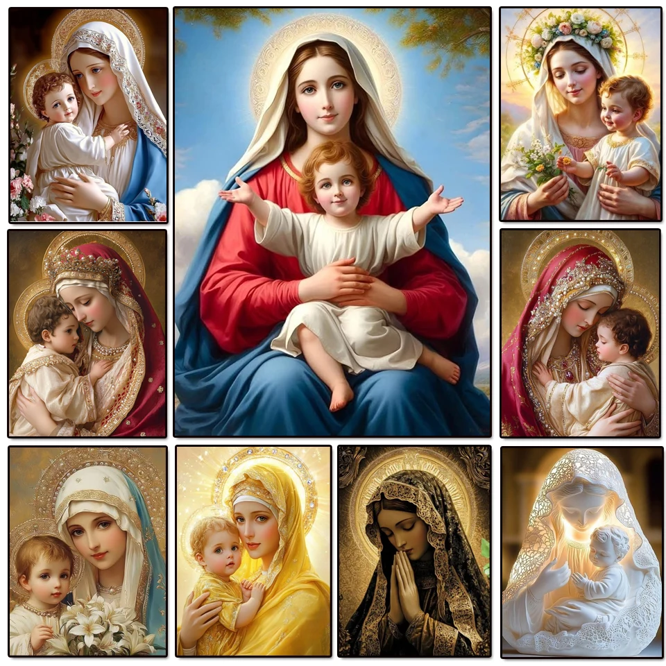 Resin Art Mary - 2026 Wielkanocne Obrazy Diamentowe DIY Matka