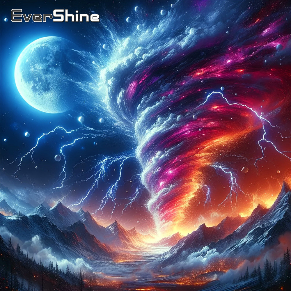 Resin Art Wallpaper - Evershine Pełny Kwadratowy Obraz Diamentowy Tornado,